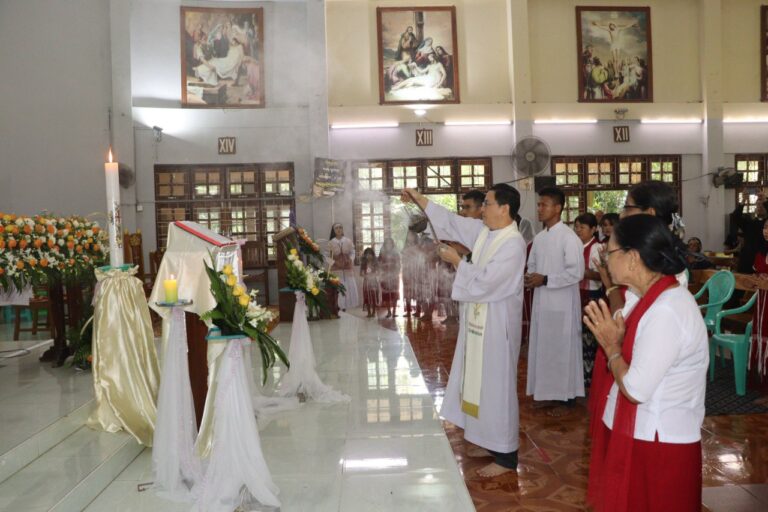 Enthronement of the Bible in the Sacred Heart Church, Hmawbi.